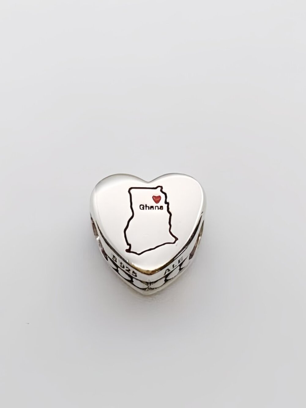 Pandora Ghana Map Charm Heart Bead charm S925 Silver